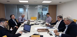 Comissão de Sustentabilidade - (da esq. p/dir). Vinícius Manaresi, Mário Amorim, Ivar do Sul, Cláudio França, assistente, e Marcos Mota