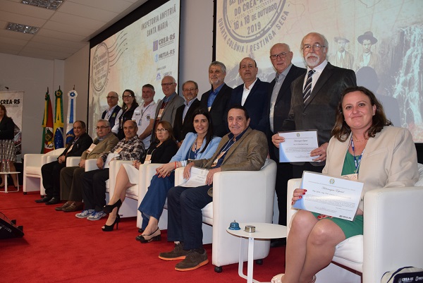 Homenageados no evento em Santa Maria